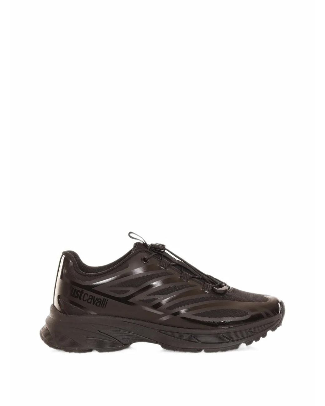 Just Cavalli Brown Logo-Print Panelled Sneakers for men
