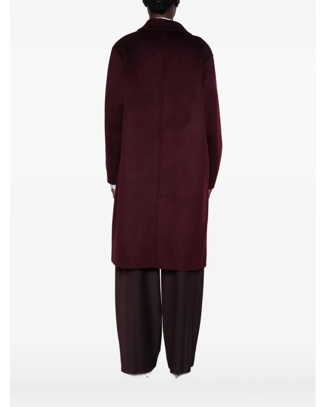 SOLOTRE Red Single-Breasted Notch-Lapels Coat