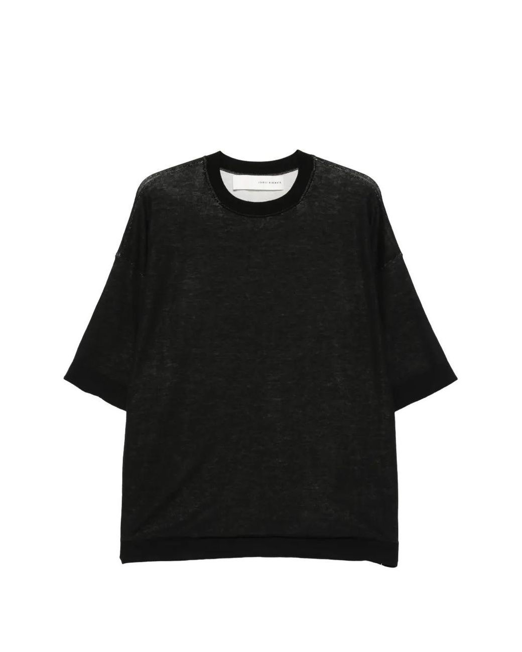 Isabel Benenato Black Short-Sleeve Crew-Neck Sweater for men