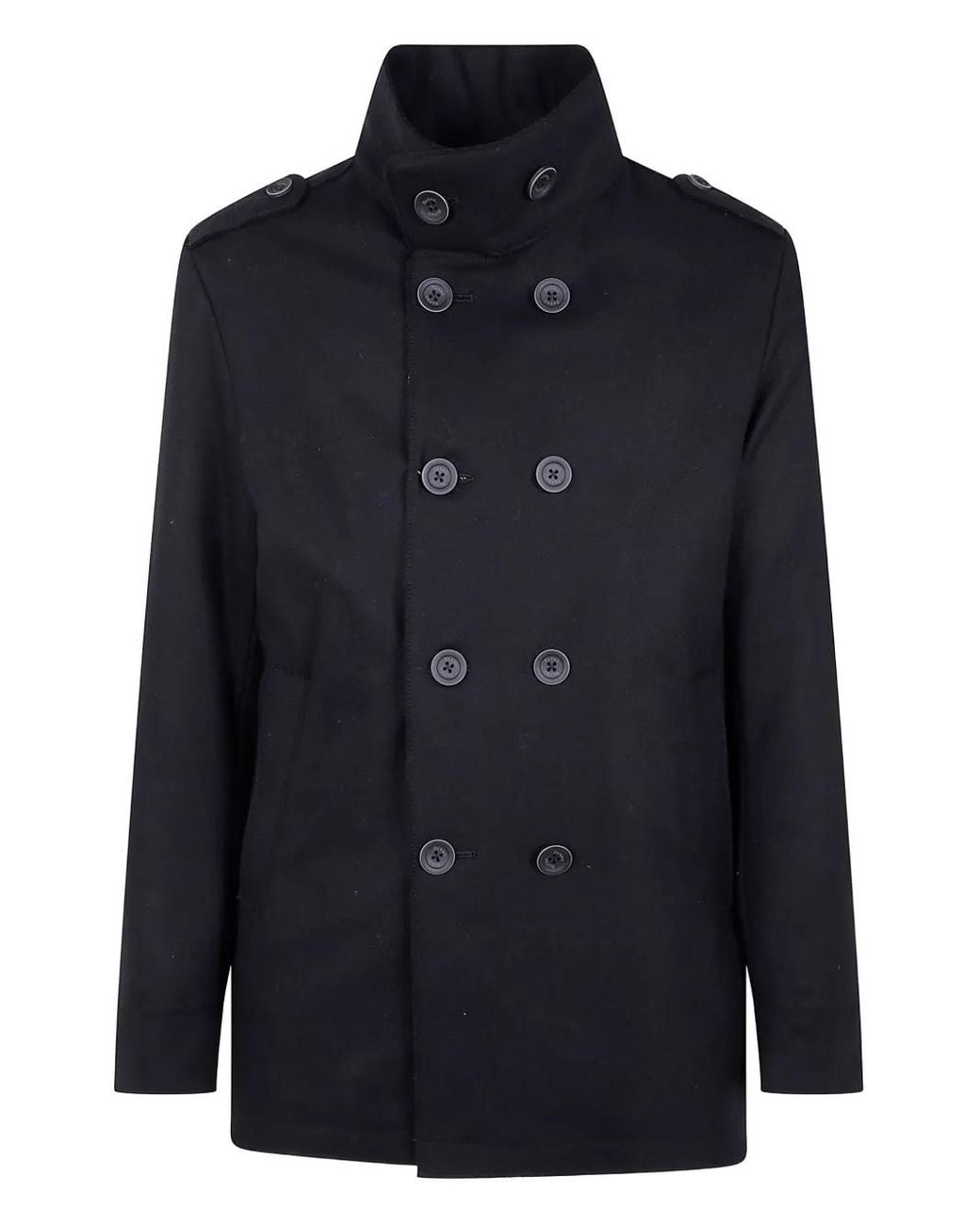 Herno Tailored Wool Blend Coat in Blue für Herren