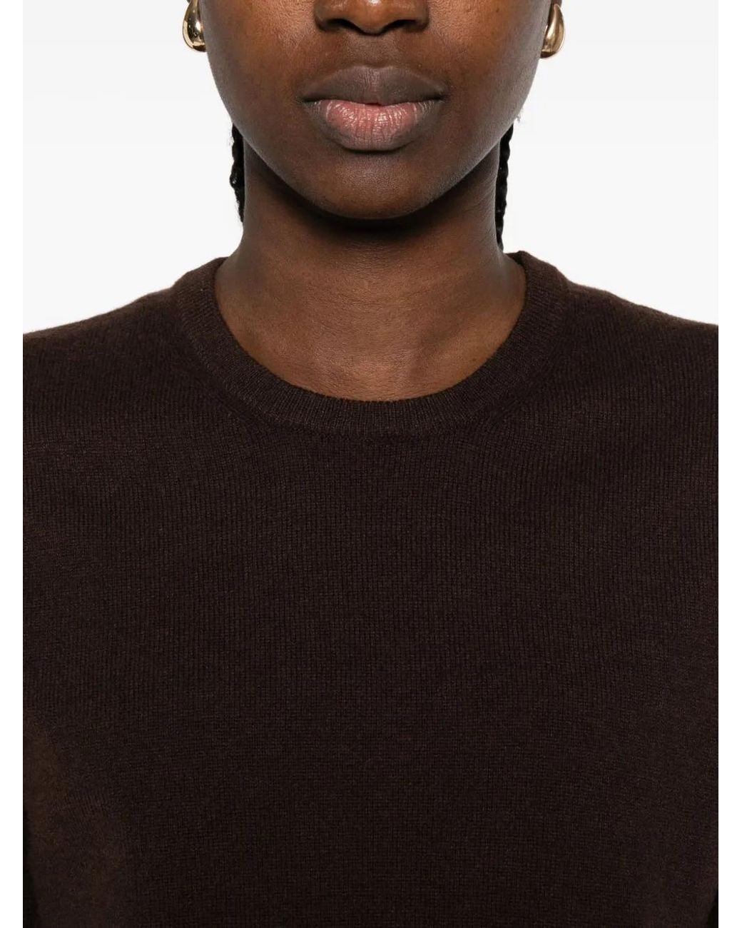 Bompard Brown Round-Neck Cashmere Sweater