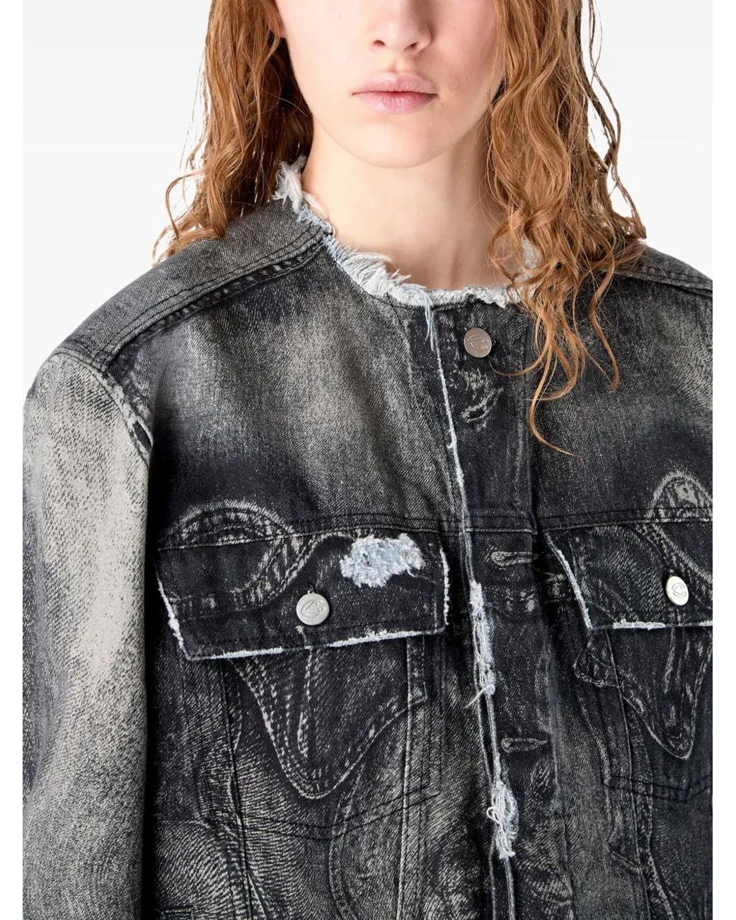 CAMPERLAB Denim Jack Met Rafels in het Gray
