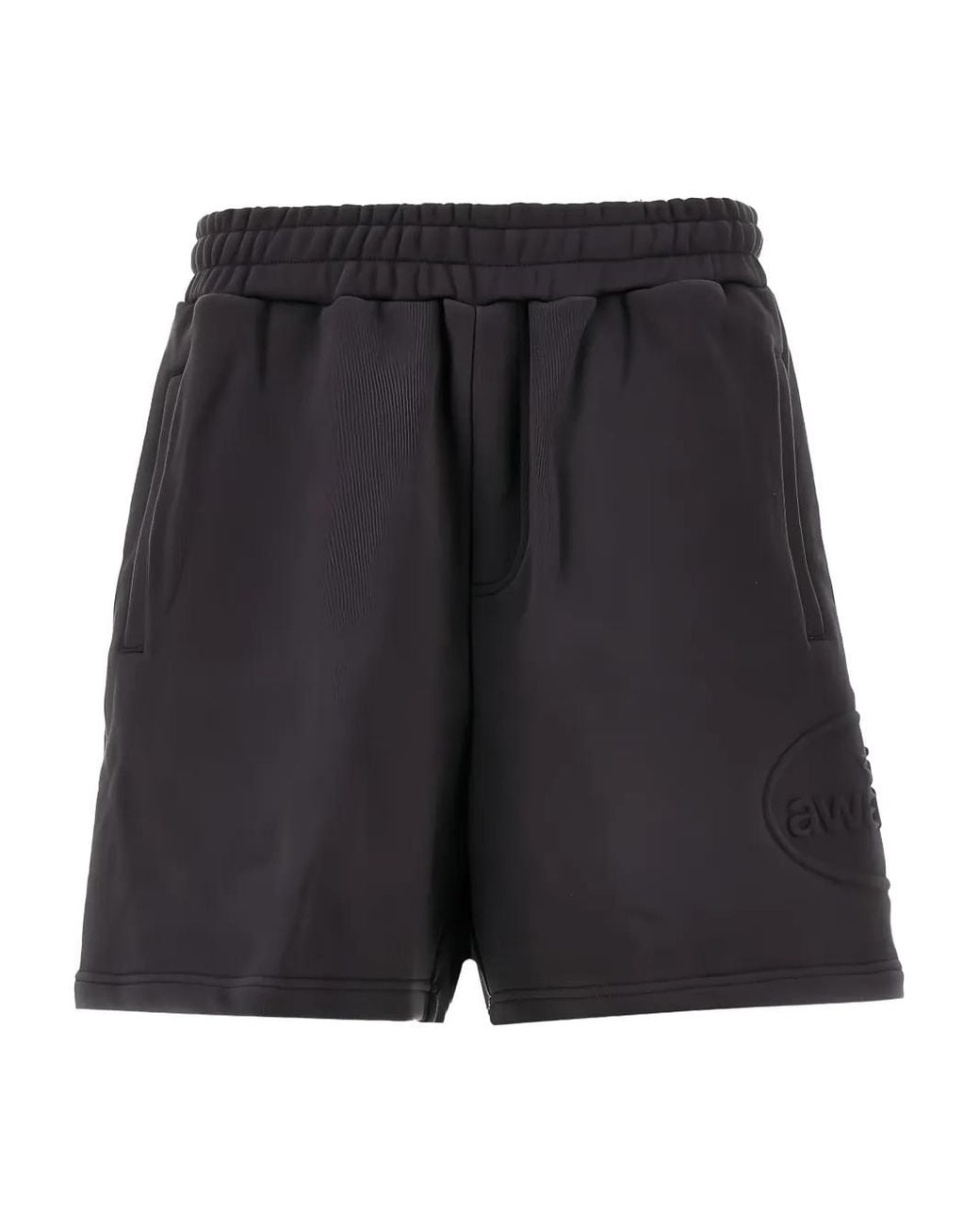 AWAKE NY Black Embossed-Logo Shorts for men