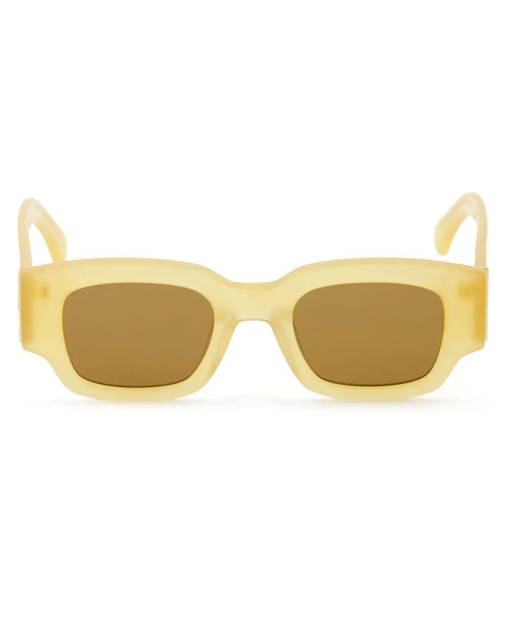 AMI Yellow Transparent Square Sunglasses