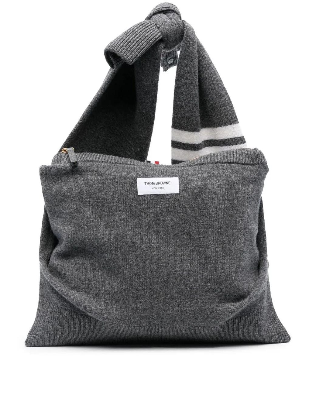Thom Browne Gray 4-Bar Stripe Crossbody Bag