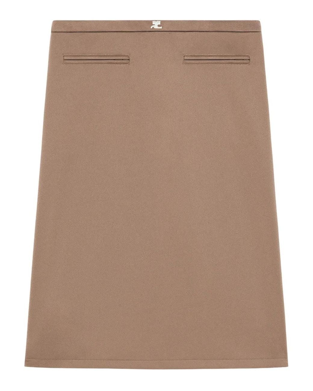 Courreges Brown Straight-Cut Pencil Skirt