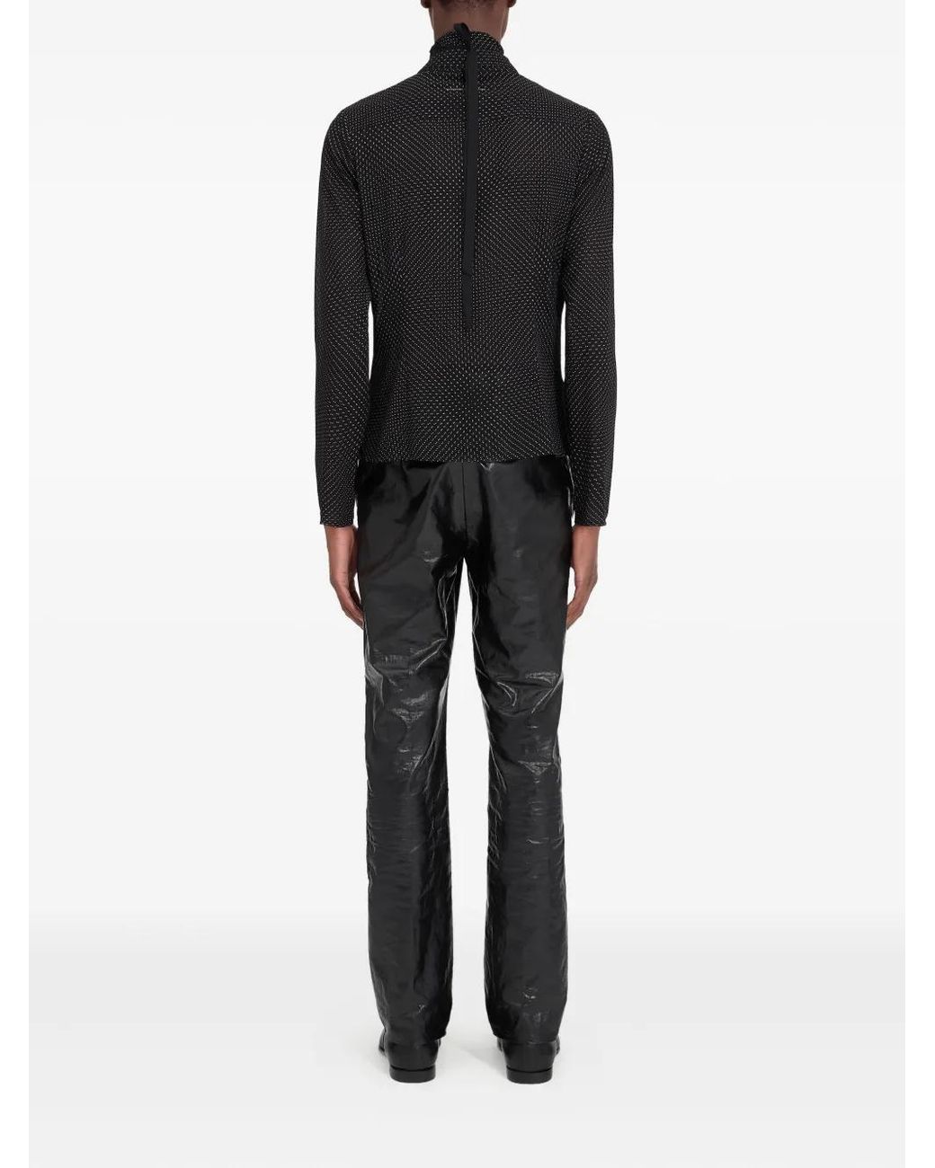 MM6 by Maison Margiela Black Polka-Dot Long-Sleeved Shirt for men