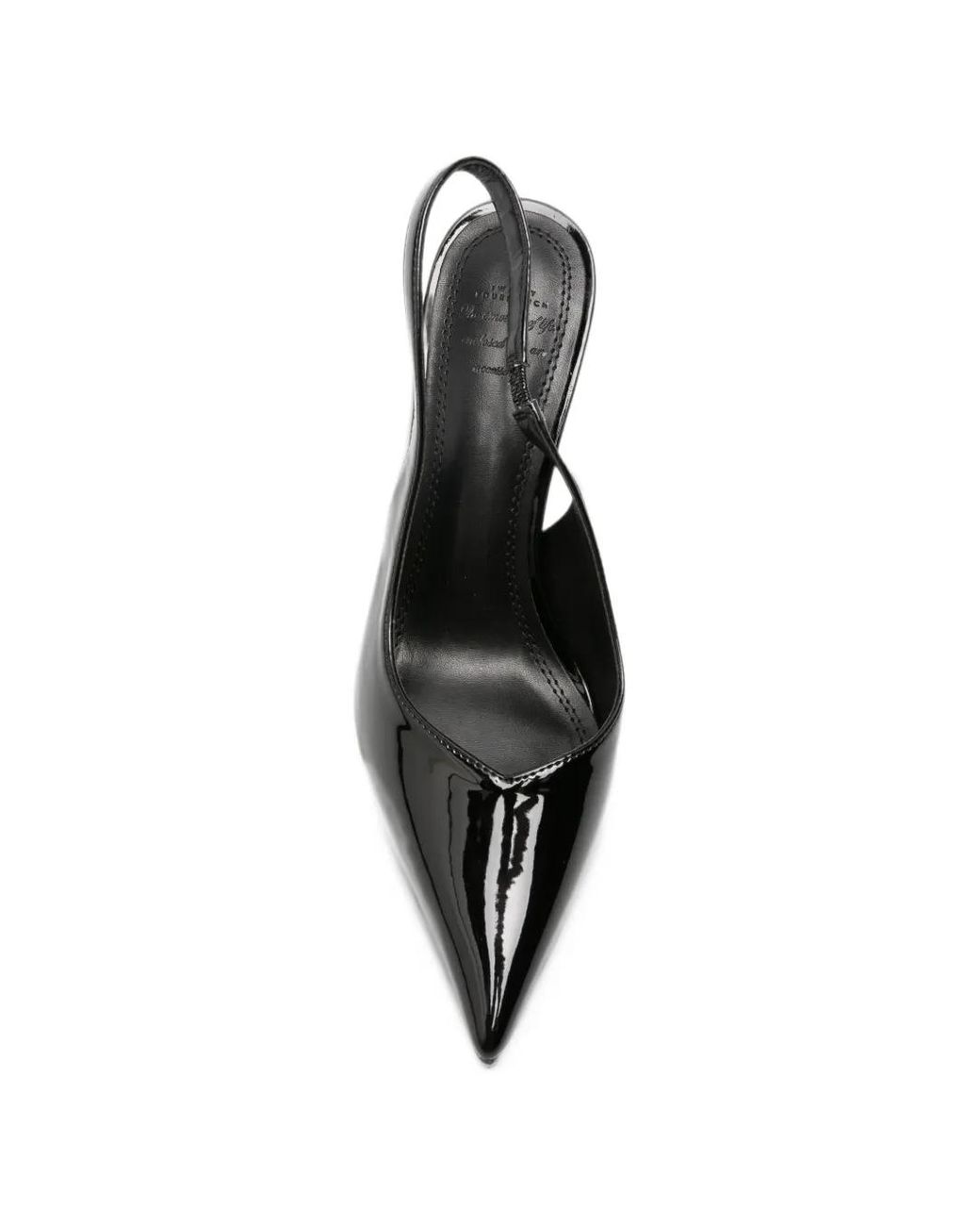 Twentyfourhaitch Black Patent-Finish Slingback Pumps