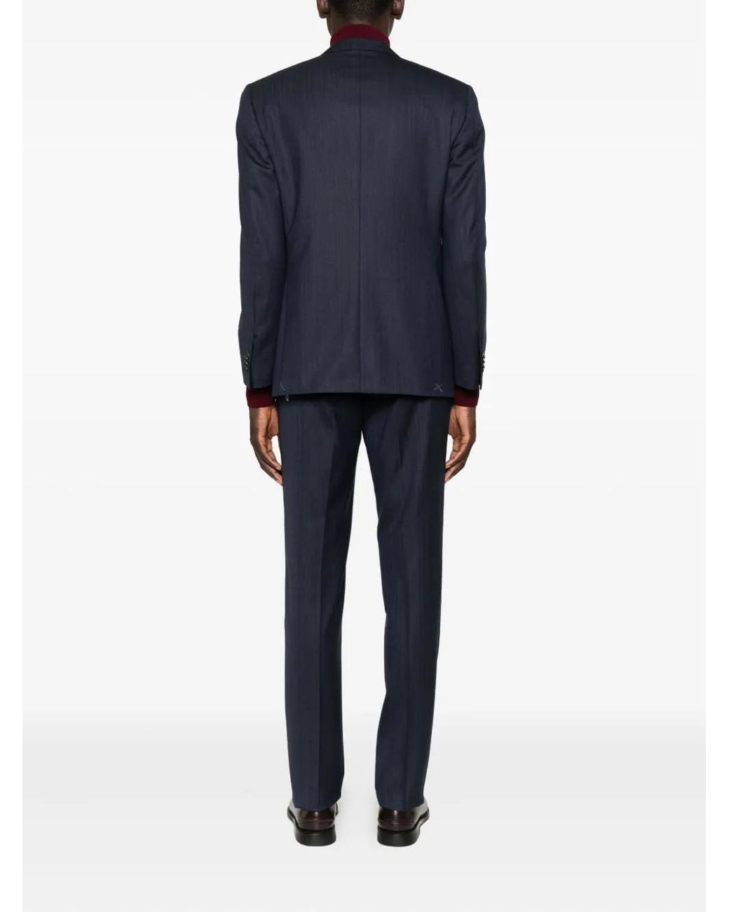 Corneliani Blue Wool Single Brested Suit for men
