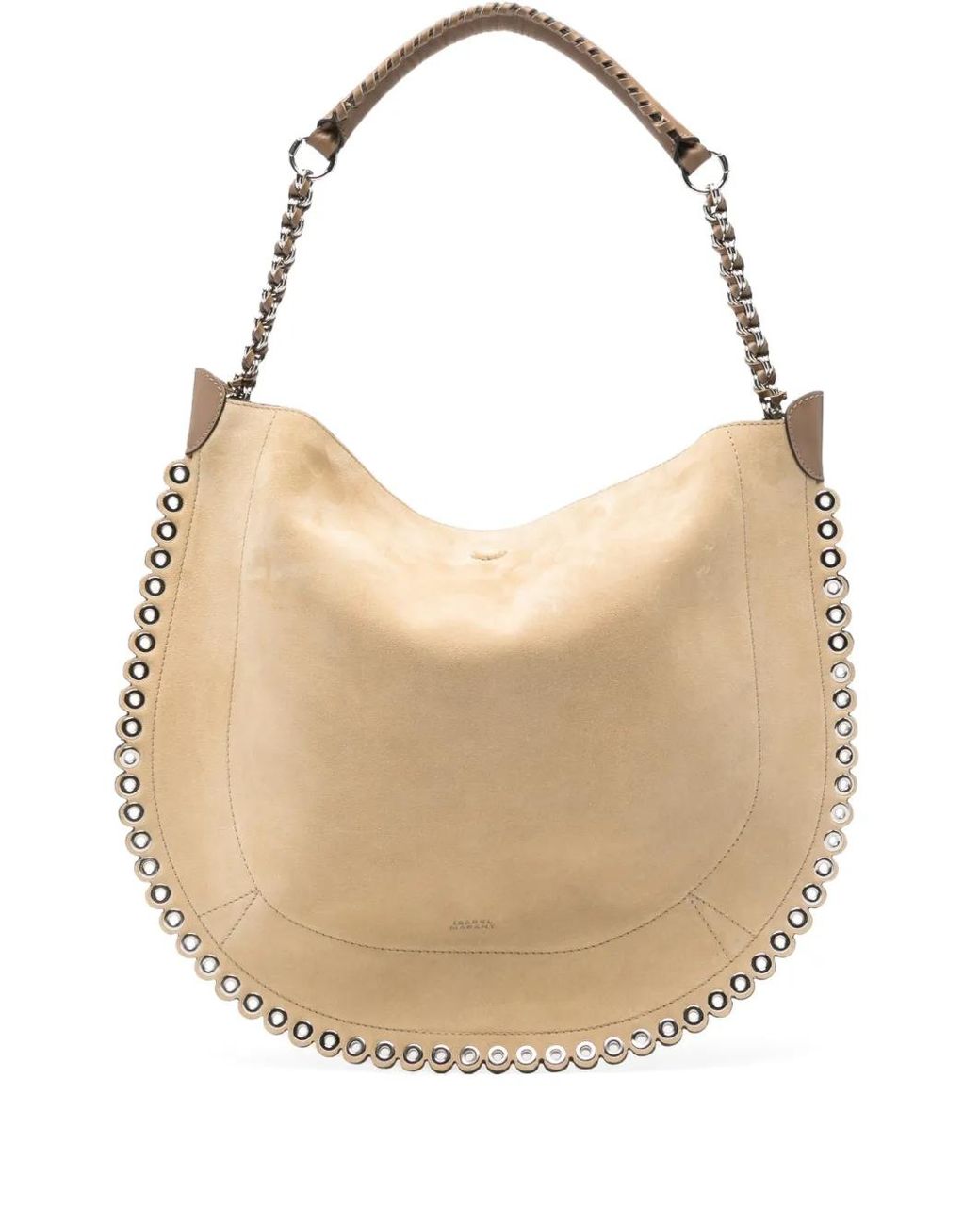 Isabel Marant Natural Oskan Soft Chain Suede Leather Shoulder Bag