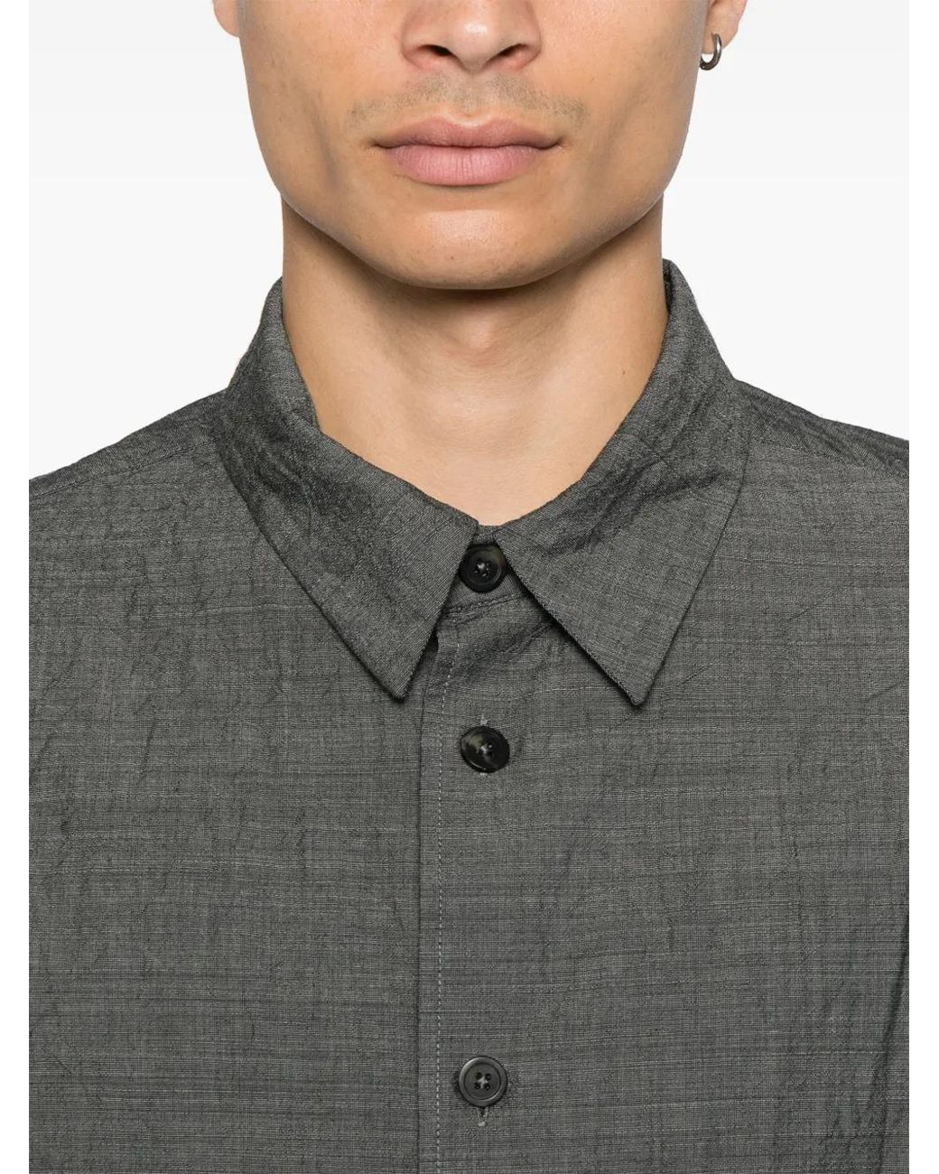 Forme D'expression Gray Crinkled Shirt for men