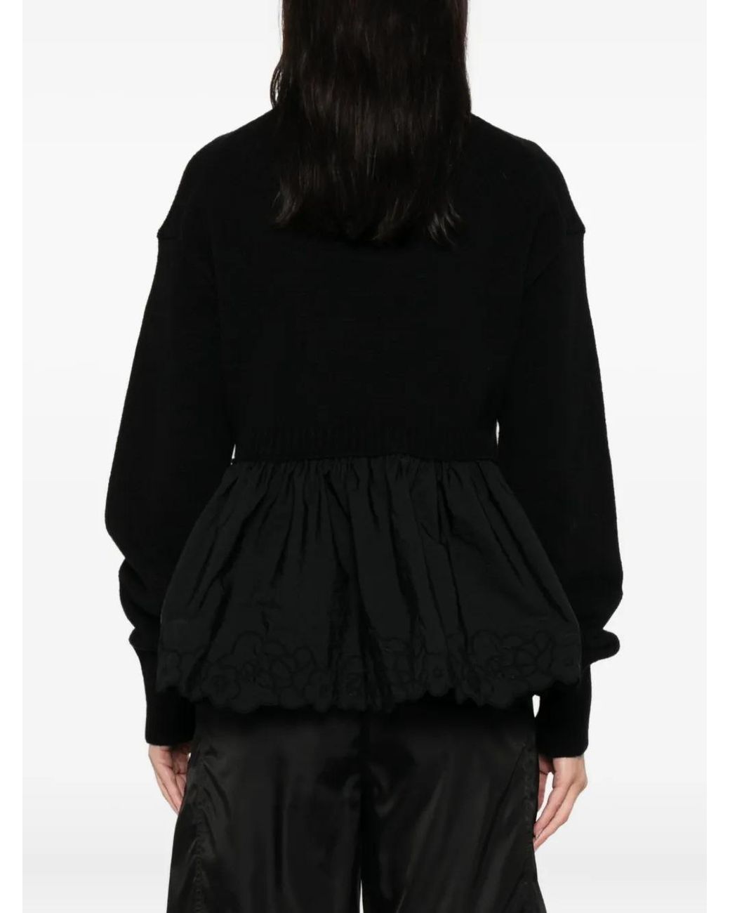 CECILIE BAHNSEN Black Ruffled Sweater