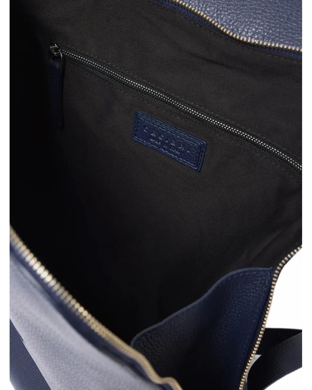 Orciani Blue Grained Leather Foldover Backpack for men