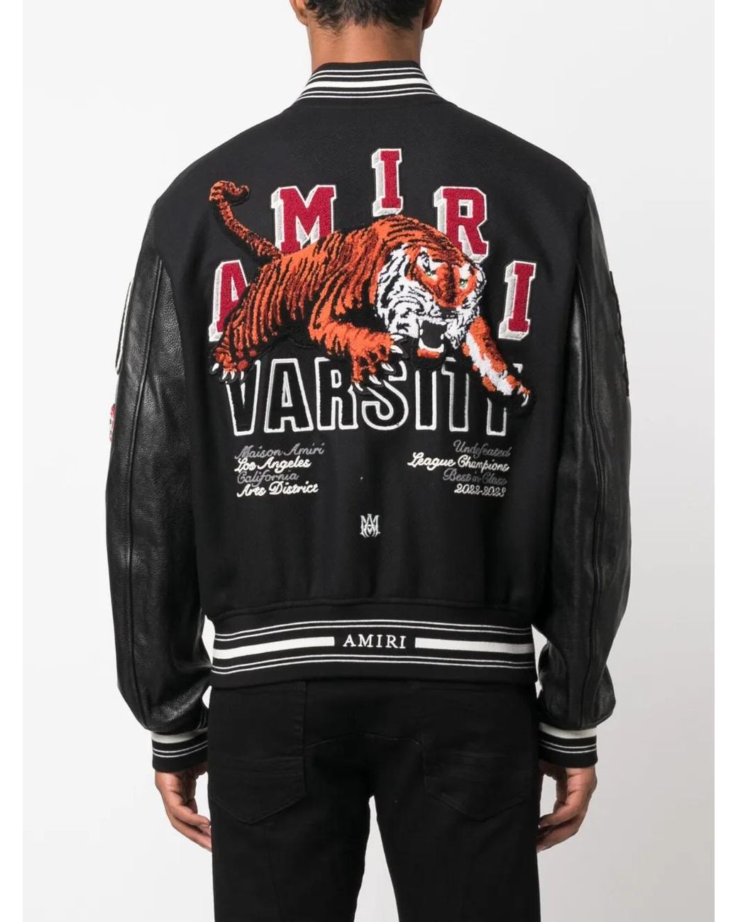 Amiri Black Logo-patch Varsity Jacket for men