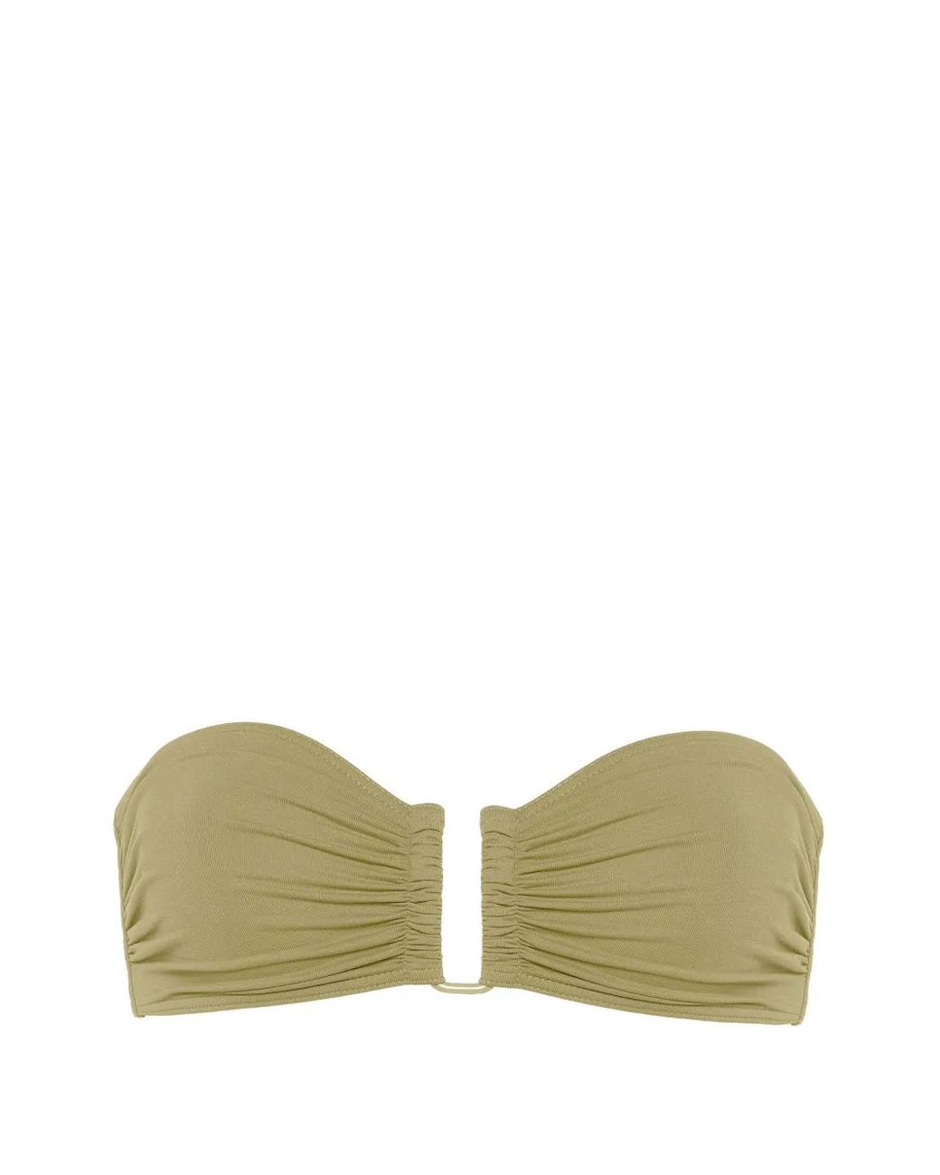 Eres Green Show Bandeau Ruched Bikini Top