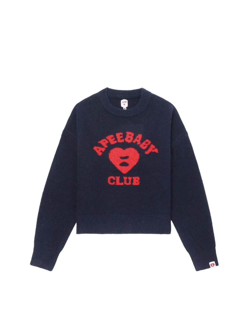 AAPE BY A BATHING AP Blue Intarsia-Knit Logo Sweater