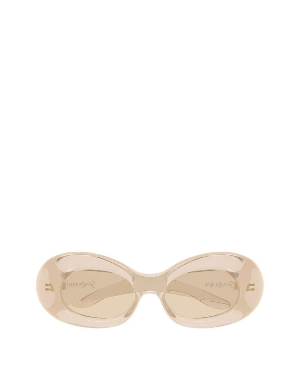 Saint Laurent Natural Oval-Frame Sunglasses