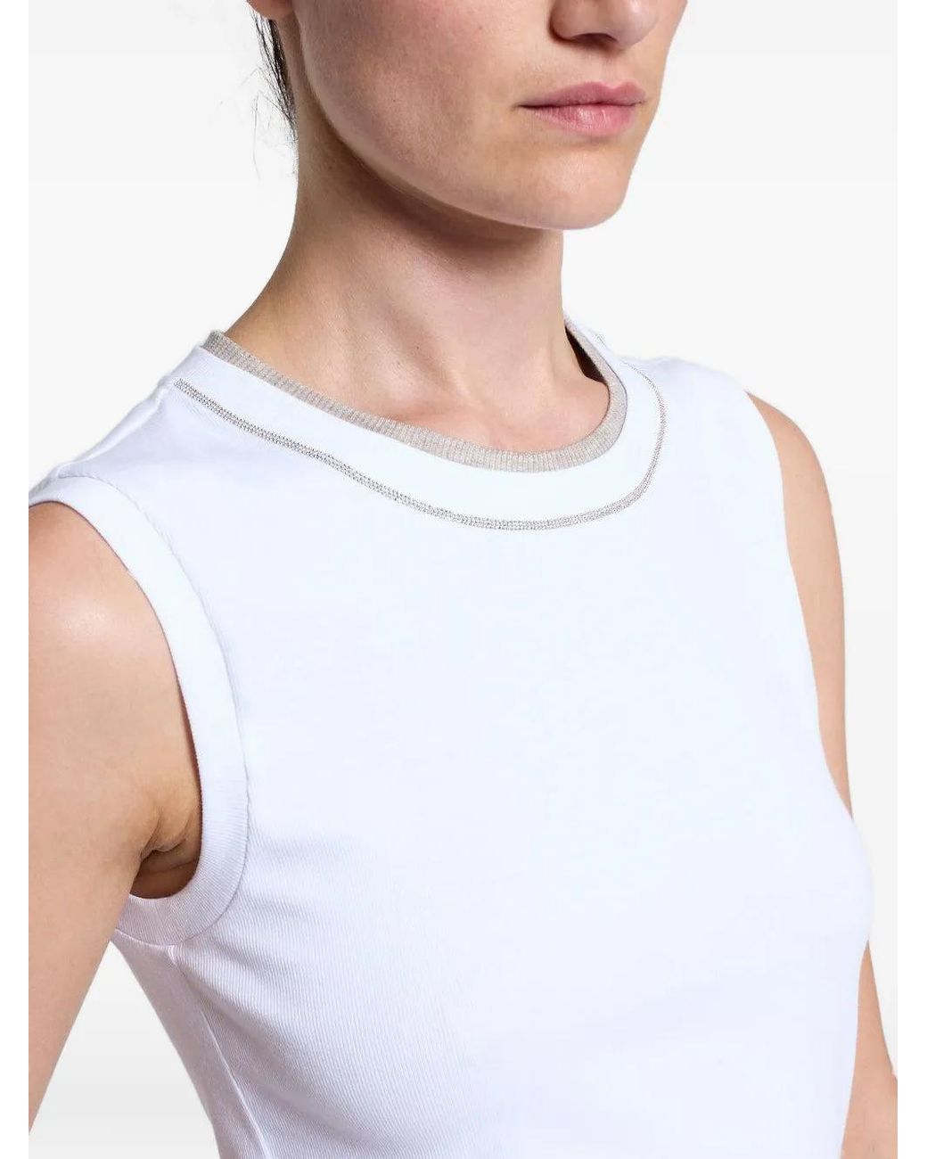 Peserico White Sleeveless Top