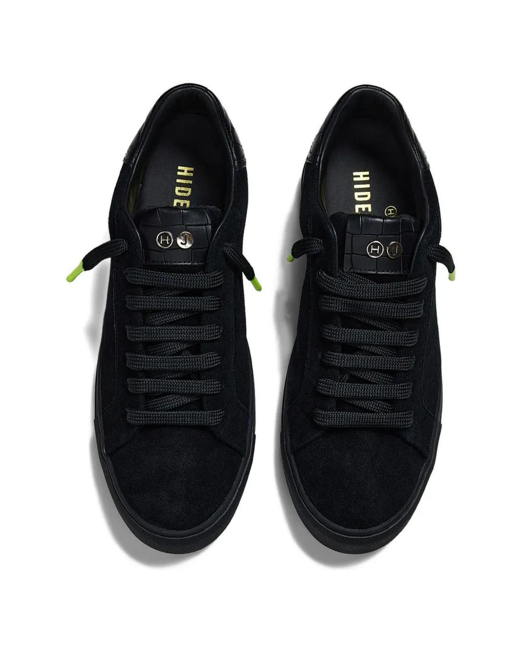 HIDE & JACK Black Oil Suede Sneakers