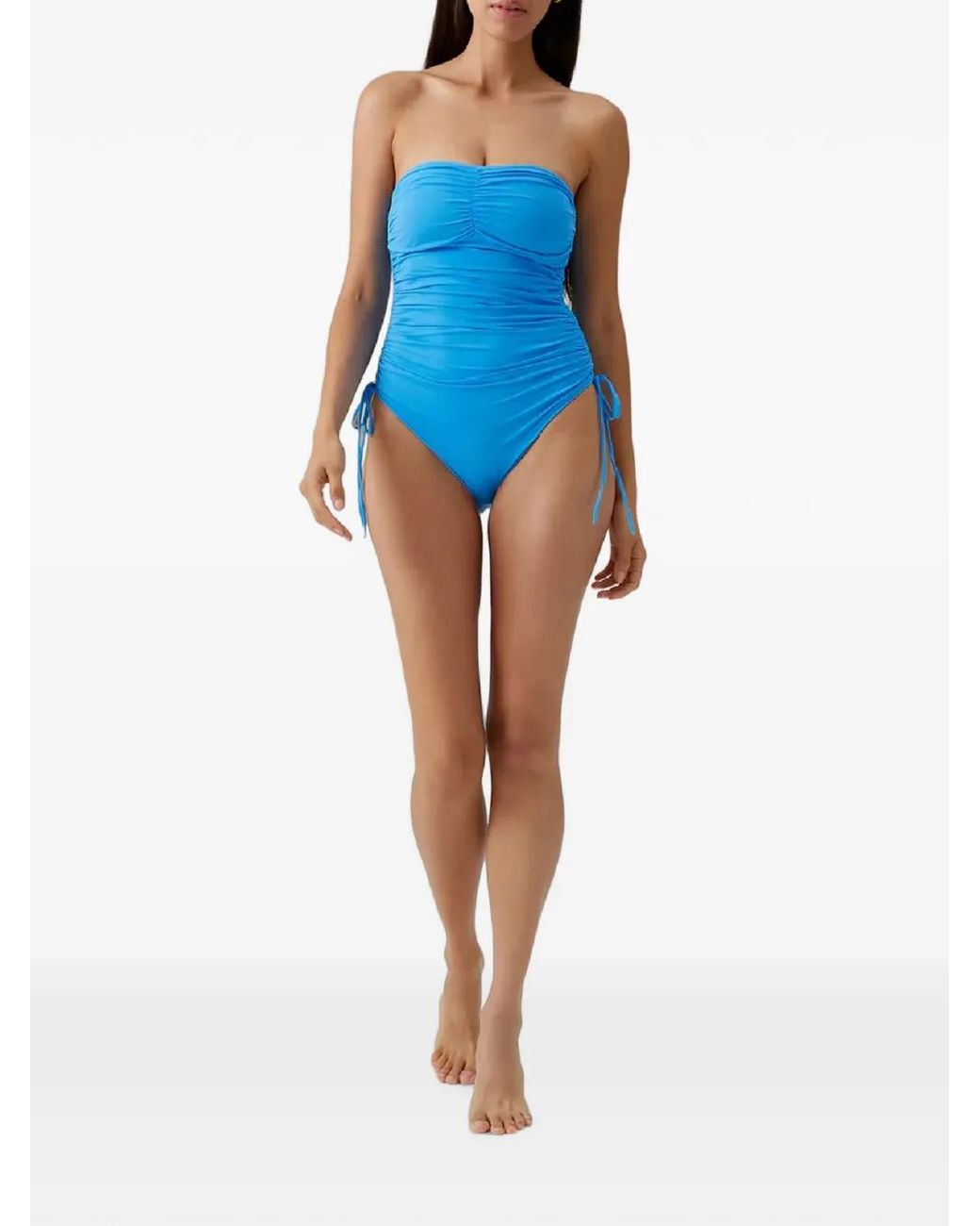 Melissa Odabash Blue Sydney Ruched-Detail Swimsuit