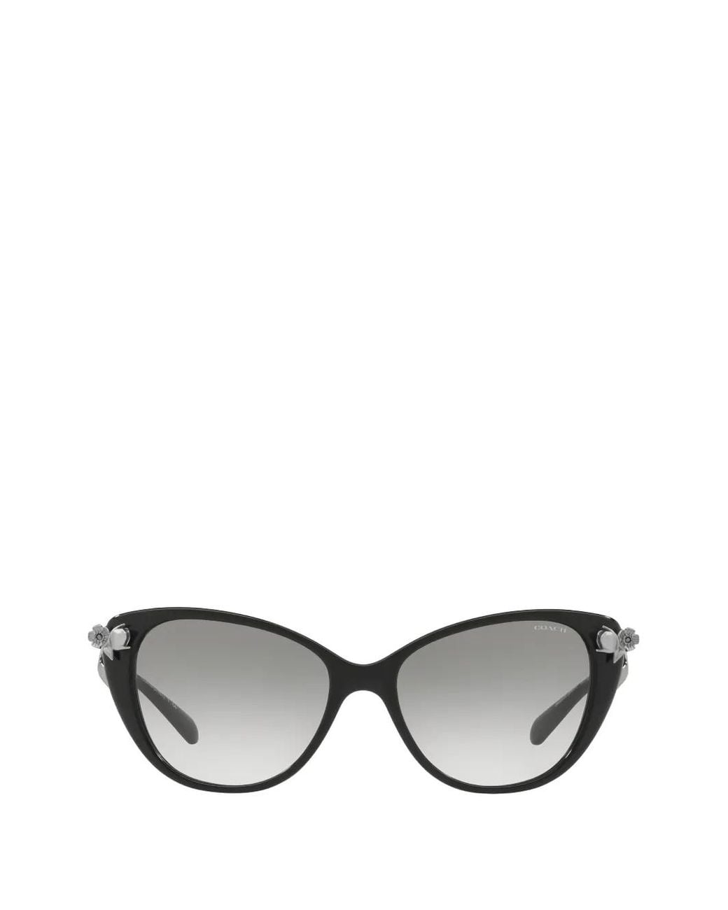 COACH Gray Lunettes De Soleil À Monture Papillon Et Détail Floral
