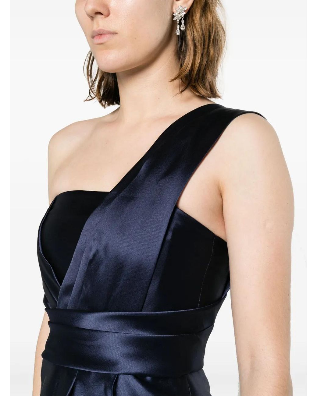 Alberta Ferretti Blue Mikado Maxi Dress