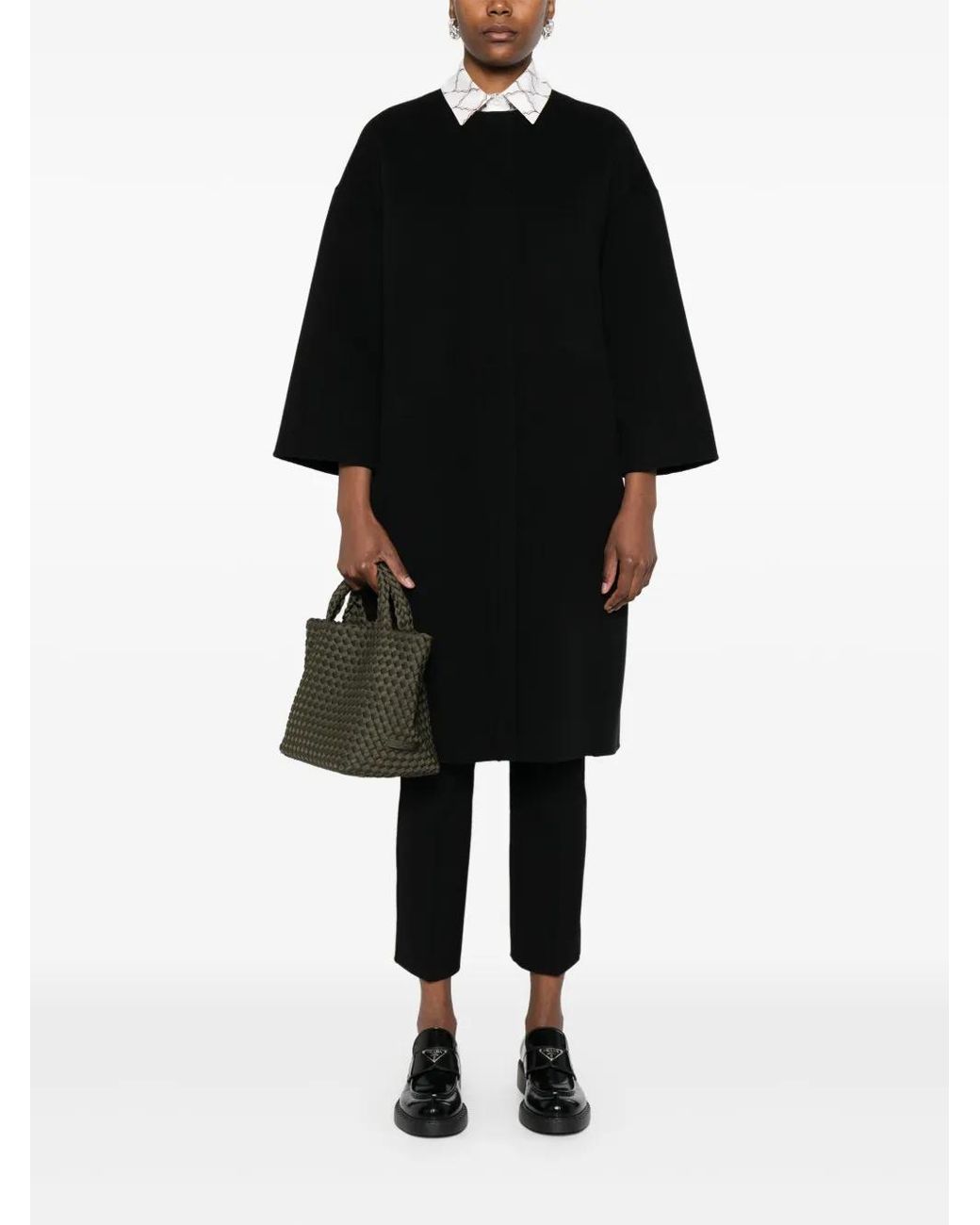 Max Mara Black Virgin Wool Coat