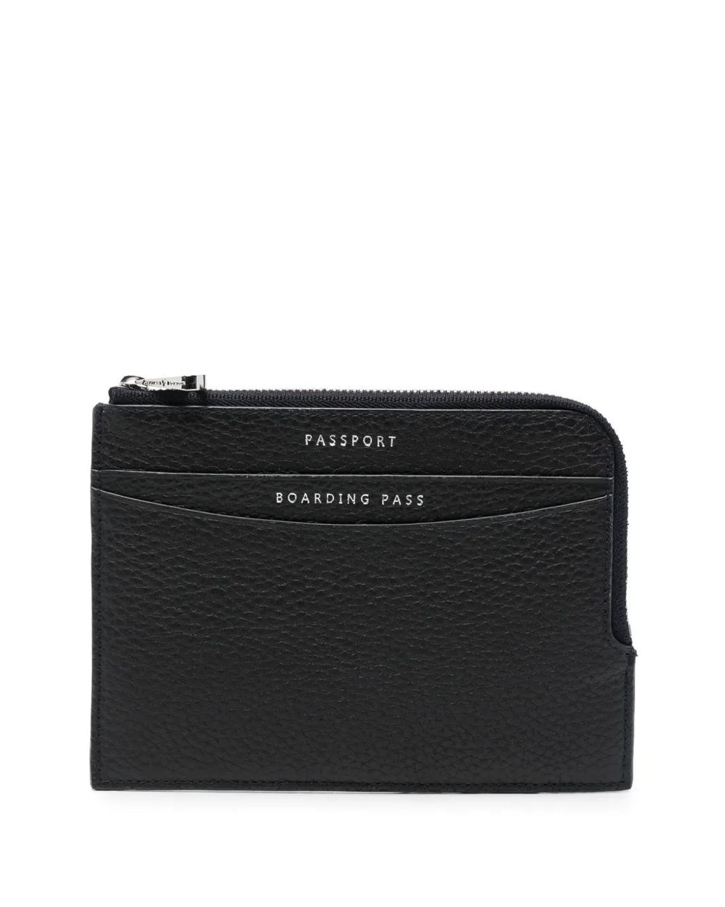 Aspinal Black Zipped Travel Wallet for men