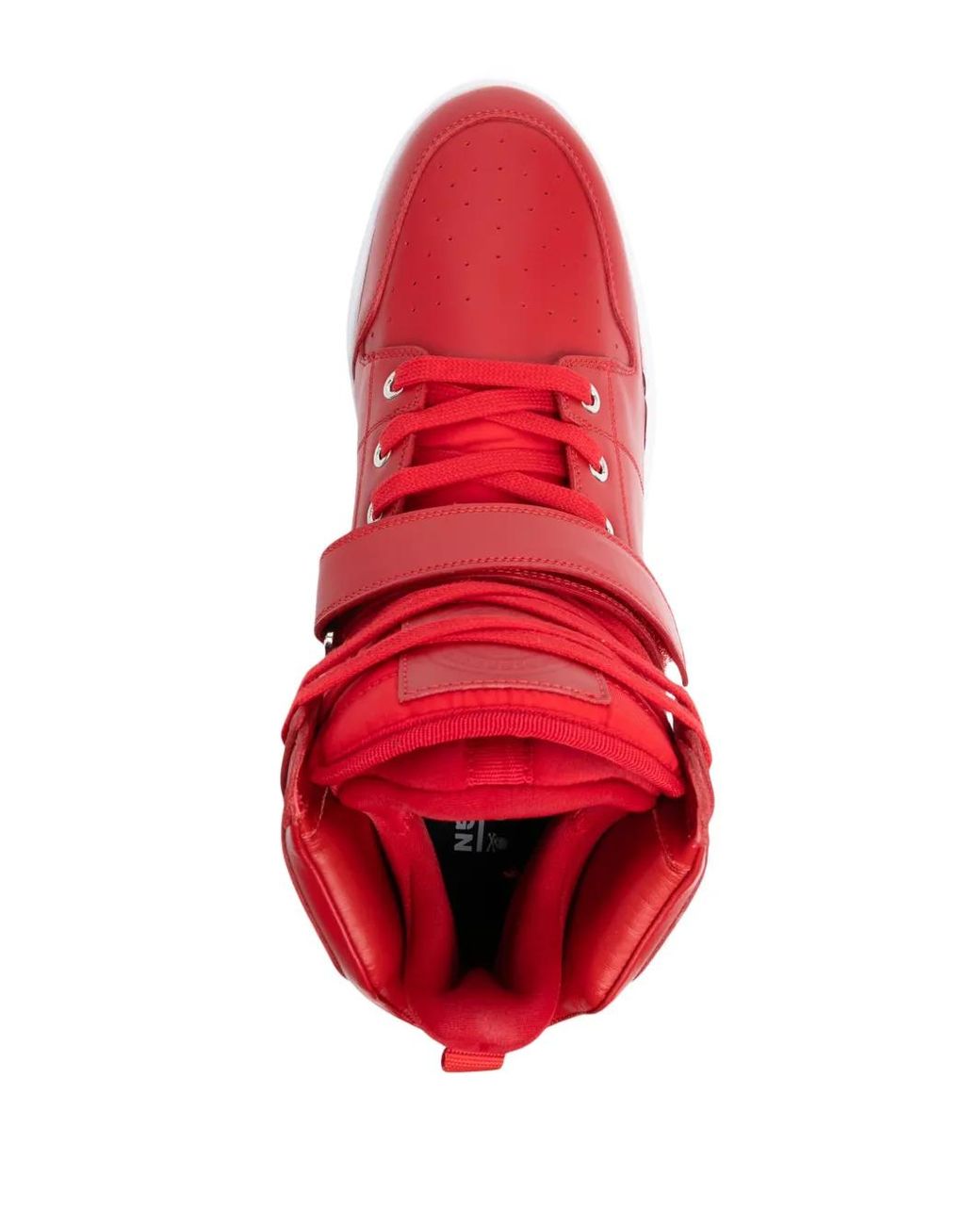 MASTERMIND WORLD Red Skull-Print Leather Sneakers for men