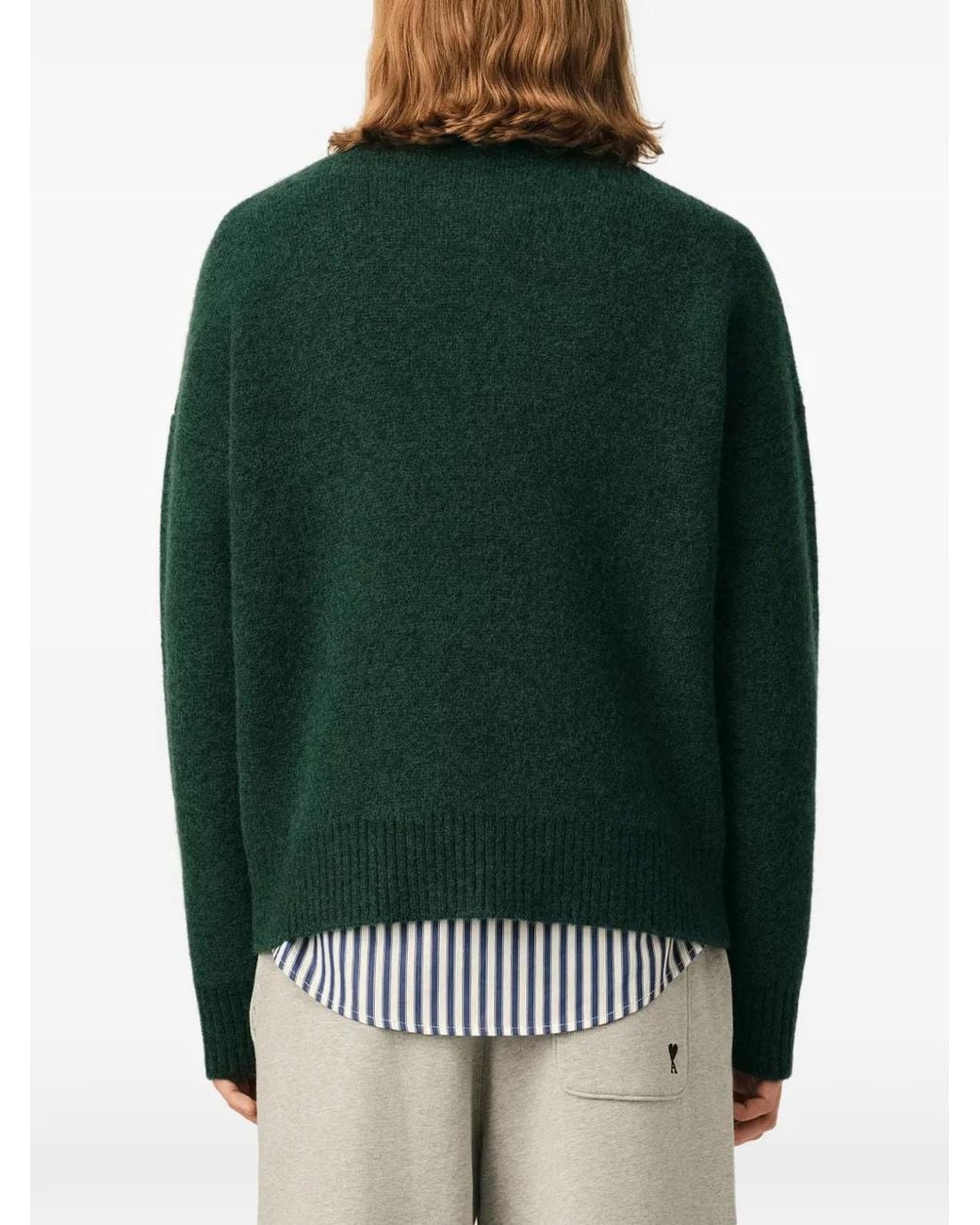 AMI Green Graphic-Print Sweatshirt