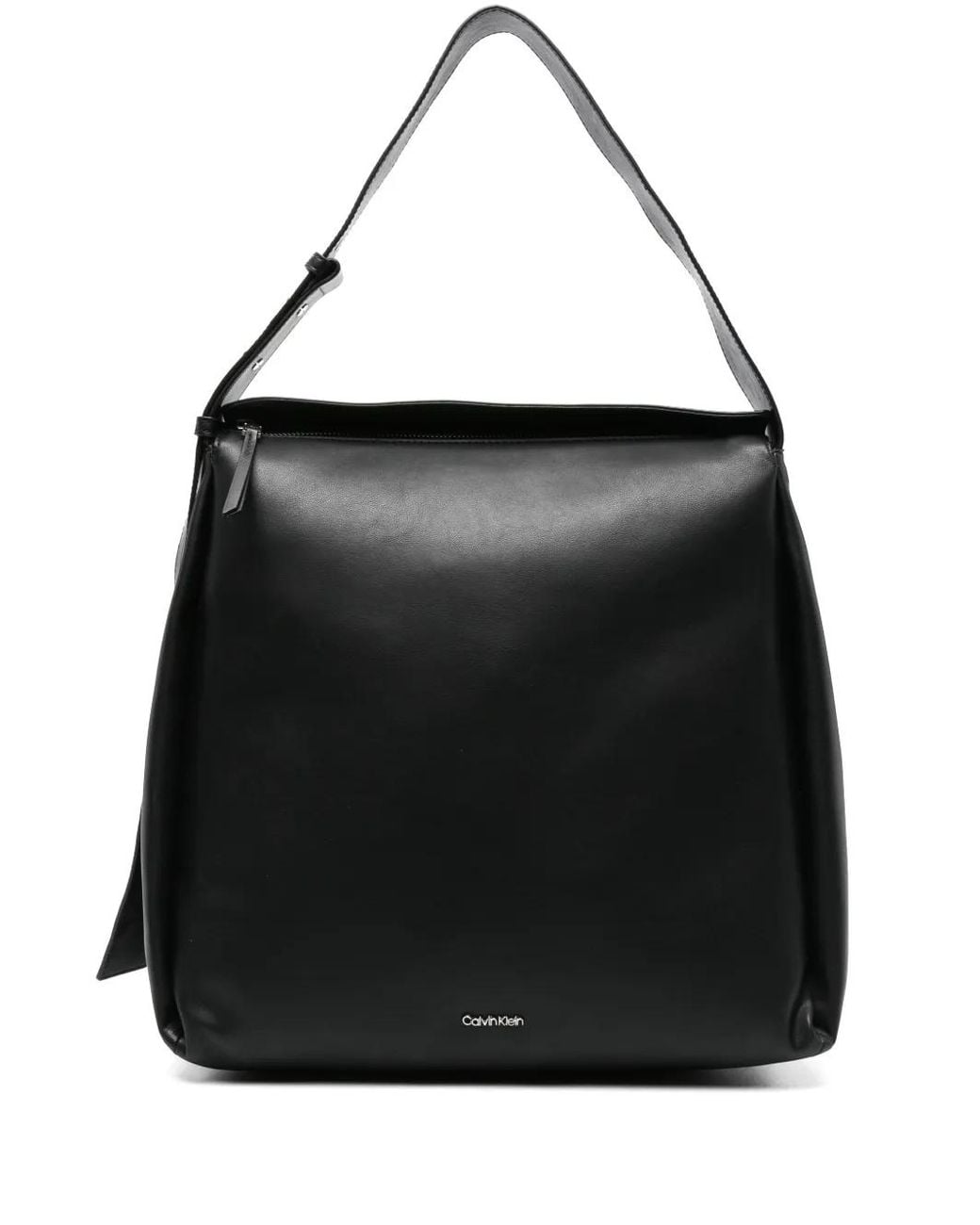 Calvin Klein Black Logo-Lettering Tote Bag