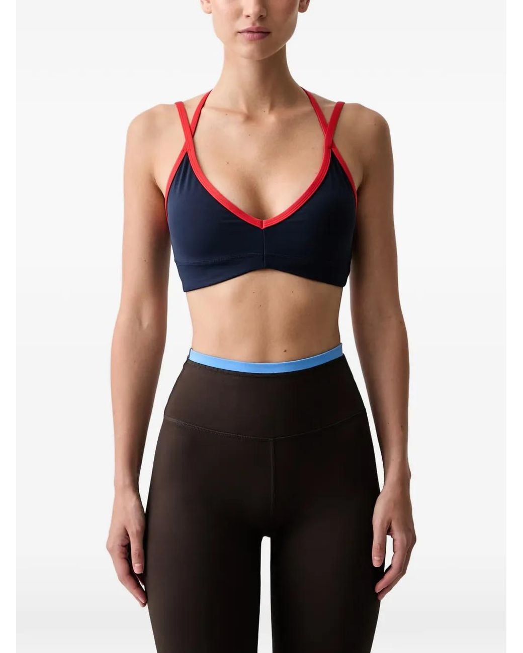 P.E Nation Black Brassière De Sport Paramount À Logo Imprimé Et Bretelles Croisées