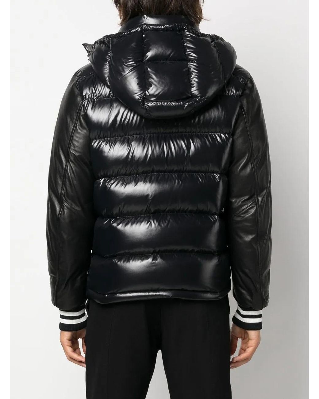 Moncler Black Padded Detachable-Hood Jacket for men