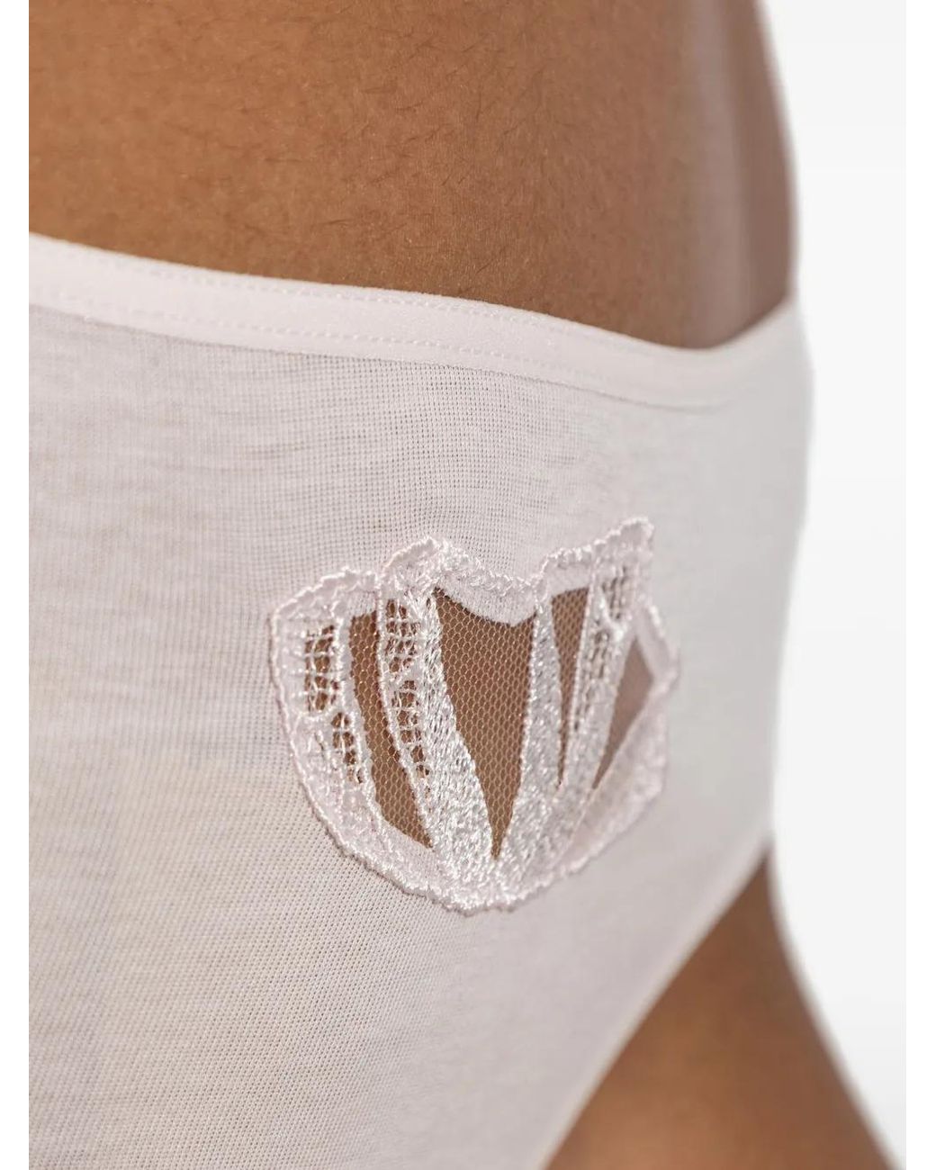 Hanro Pink Rosaria Embroidered Briefs