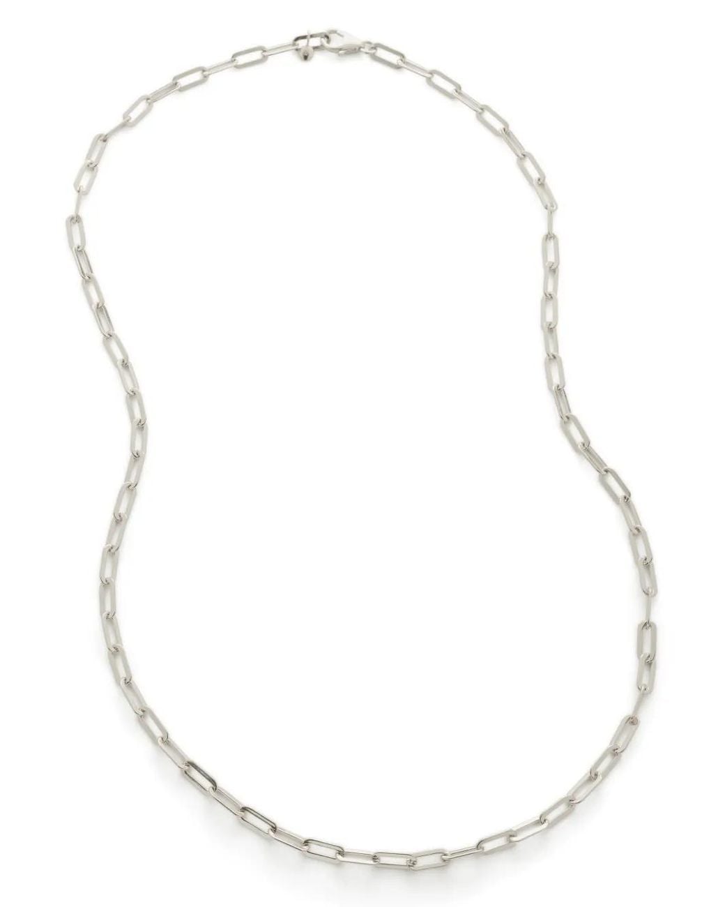 Monica Vinader White Recycled Sterling- Paperclip-Chain Necklace