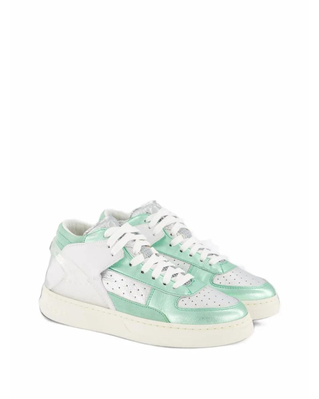 RUN OF Green Mid Metal Sneakers