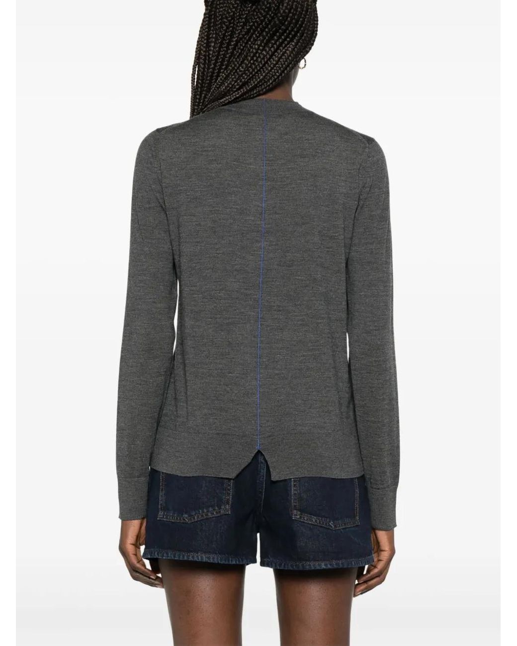 Burberry Gray Wool Cardigan