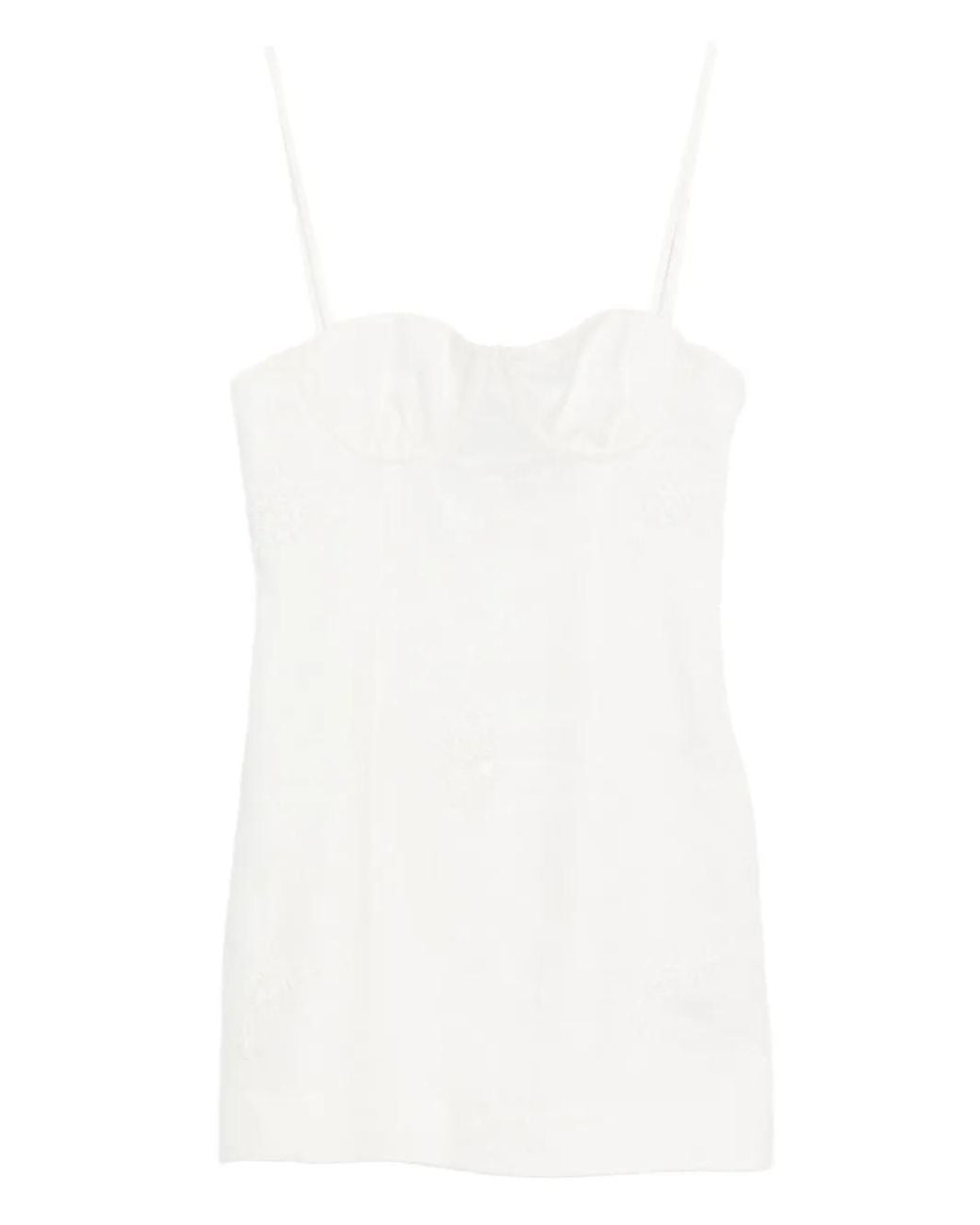 Sir White Embroidered Spaghetti-Strap Mini Dress