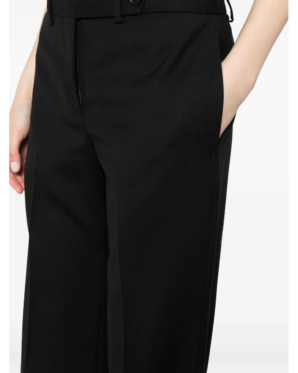 Paul Smith Black Pressed-Crease Wool Trousers