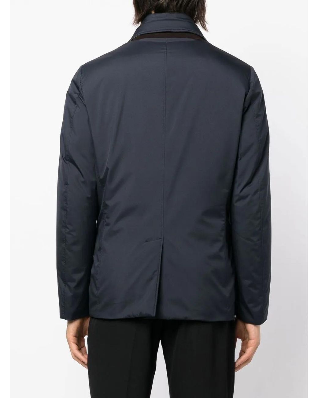 Moorer Blue Single-Breasted Padded Jacket for men