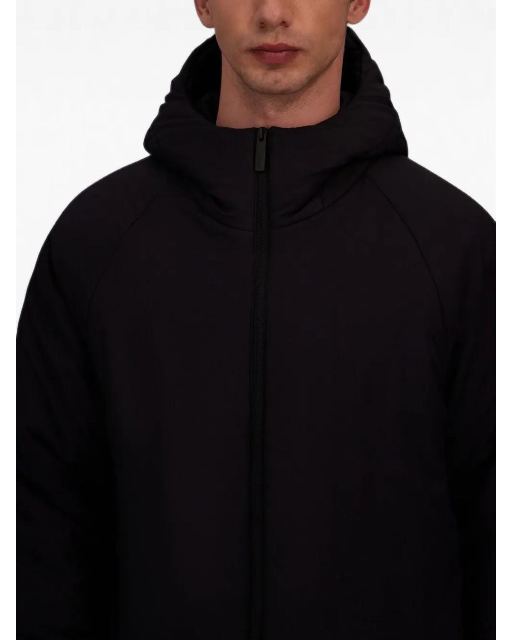 Laminar Black Hooded Padded Jacket for men