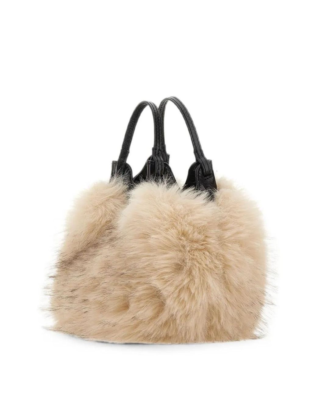 Gianni Chiarini Natural Small Dua Faux-Fur Trim Tote Bag
