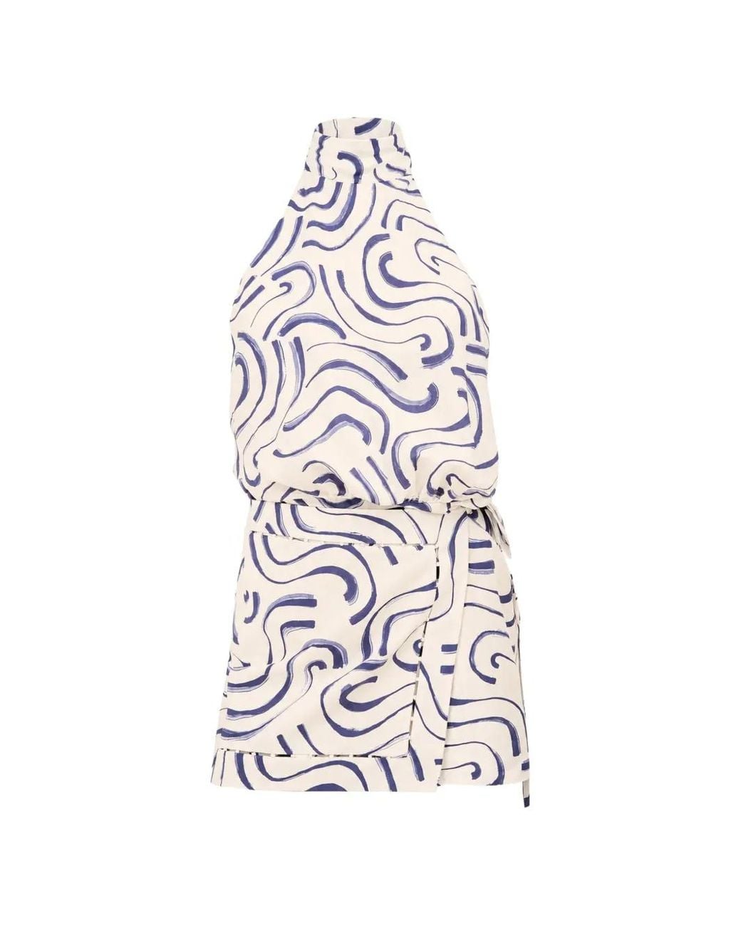 Alexis White Sirenza Abstract-Print Mini Dress