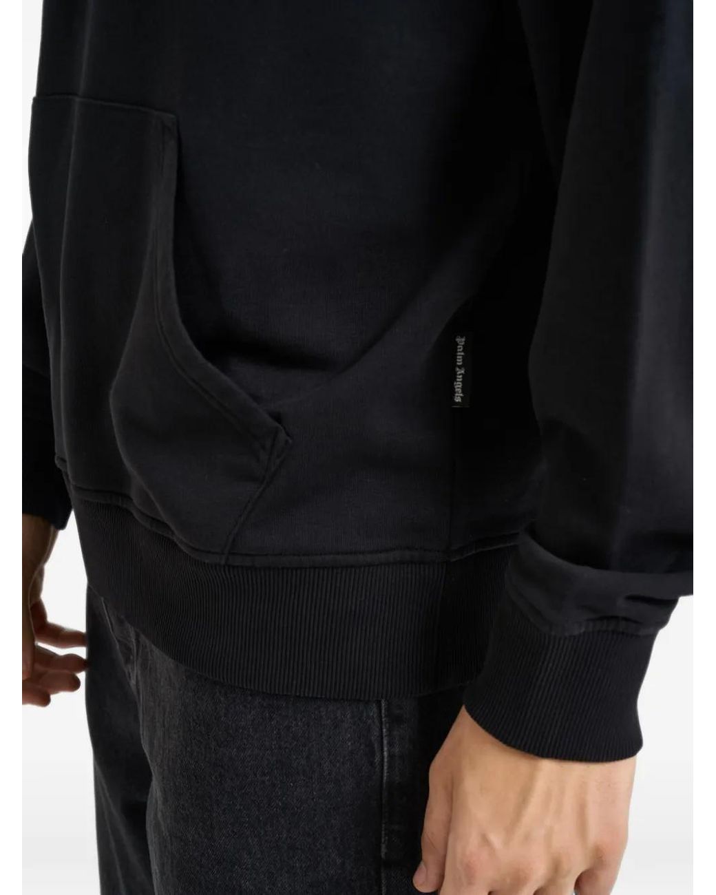 Palm Angels Blue Logo-Print Hoodie for men