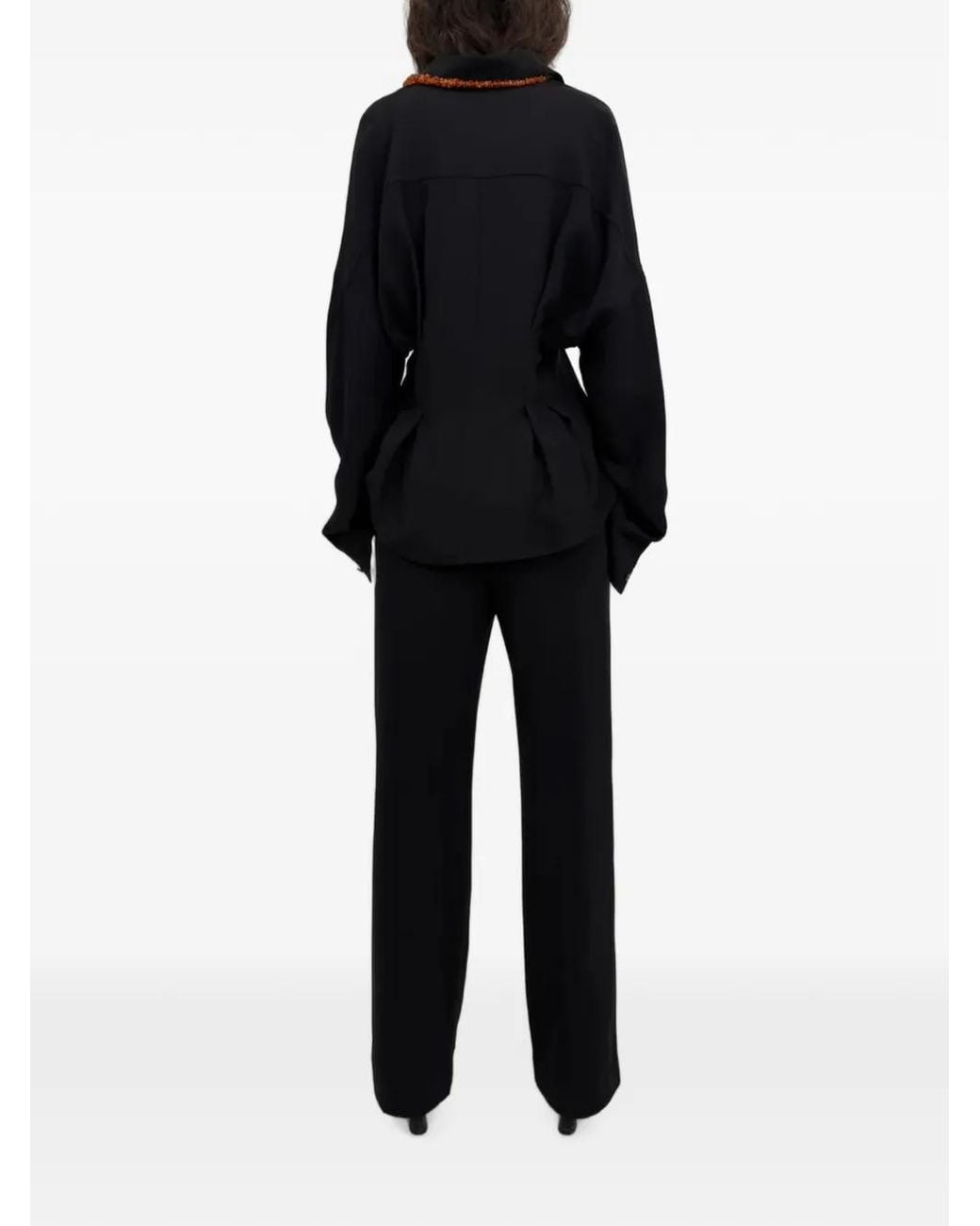 Rodebjer Black Apollo Cinched-Waist Shirt