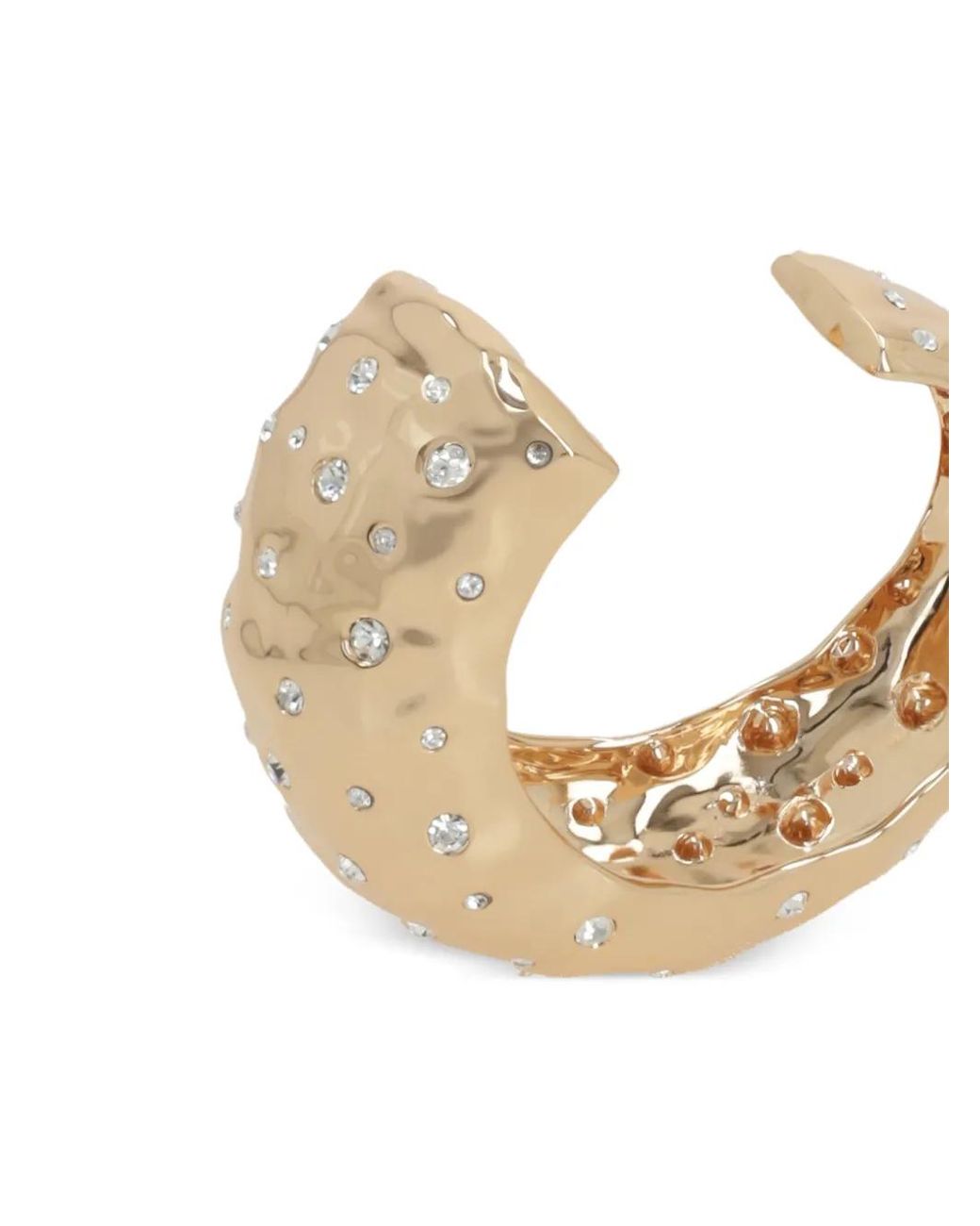 Self-Portrait Natural Hammered Crystal-Embellished Cuff Bracelet