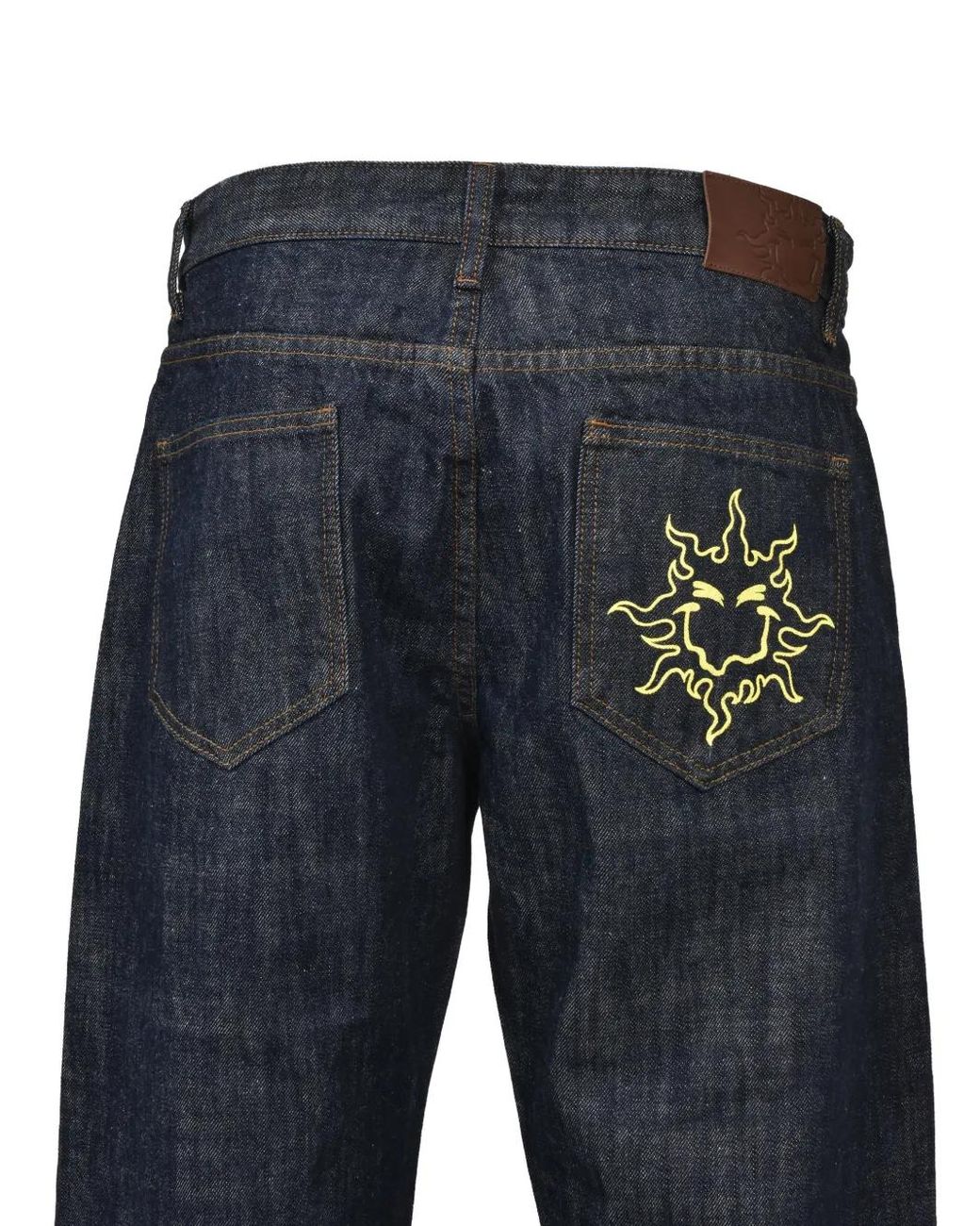 Color Space Blue Logo-Print Straight-Fit Jeans for men