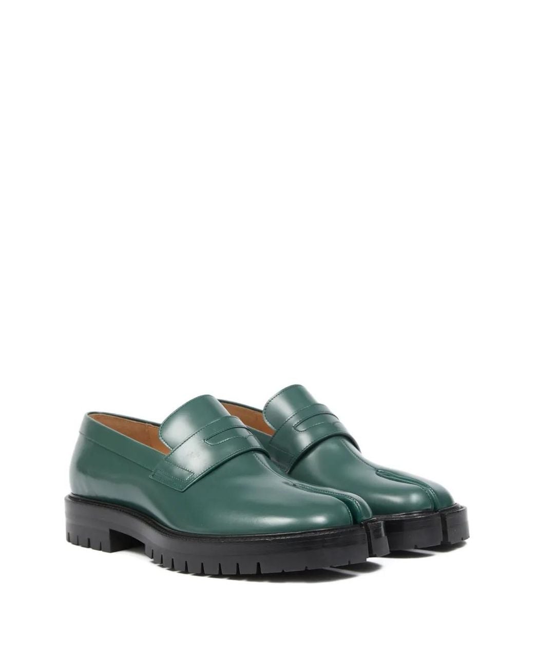 Maison Margiela Green Tabi Loafers for men