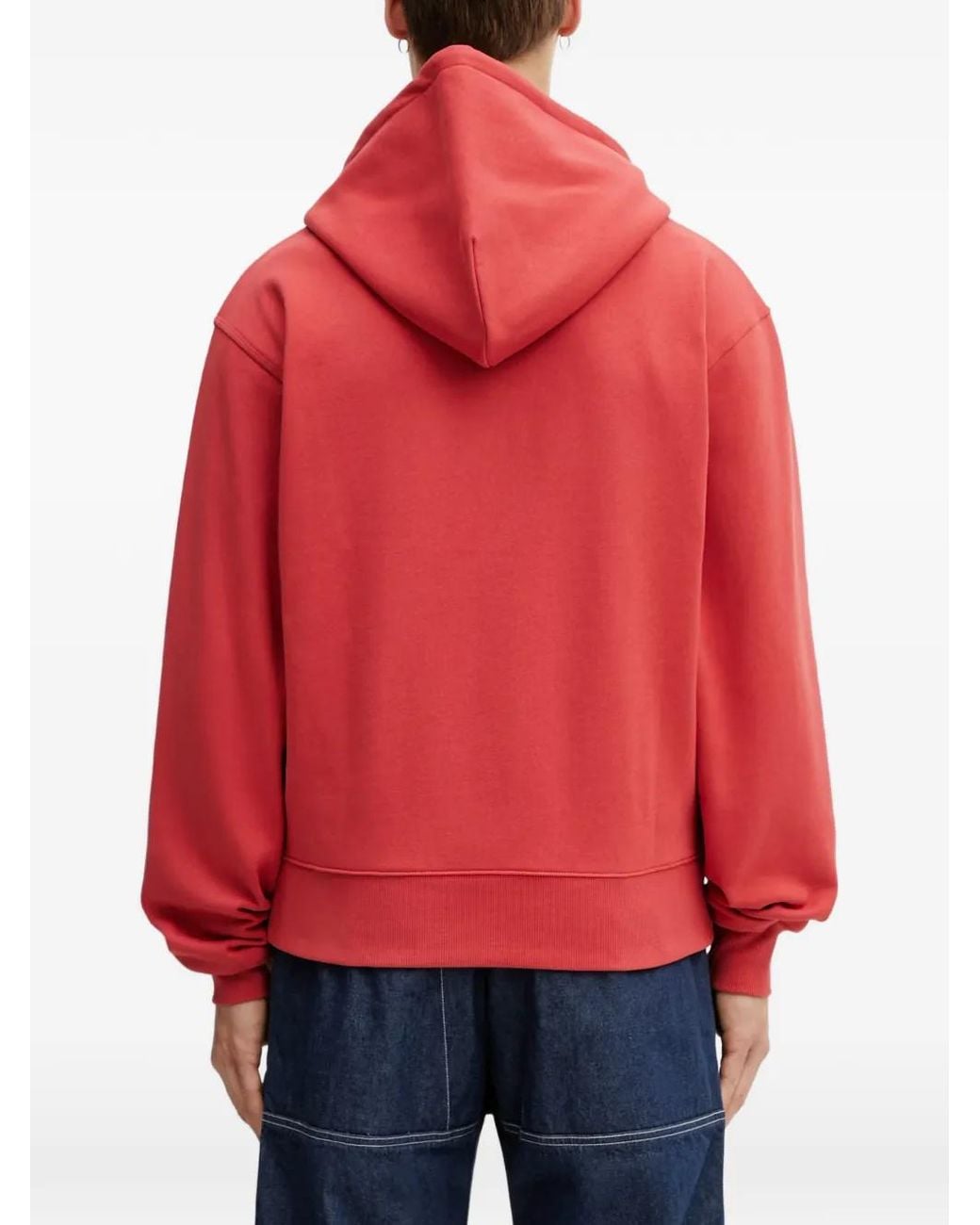 Gramicci Red Logo-Patch Zip-Up Hoodie for men