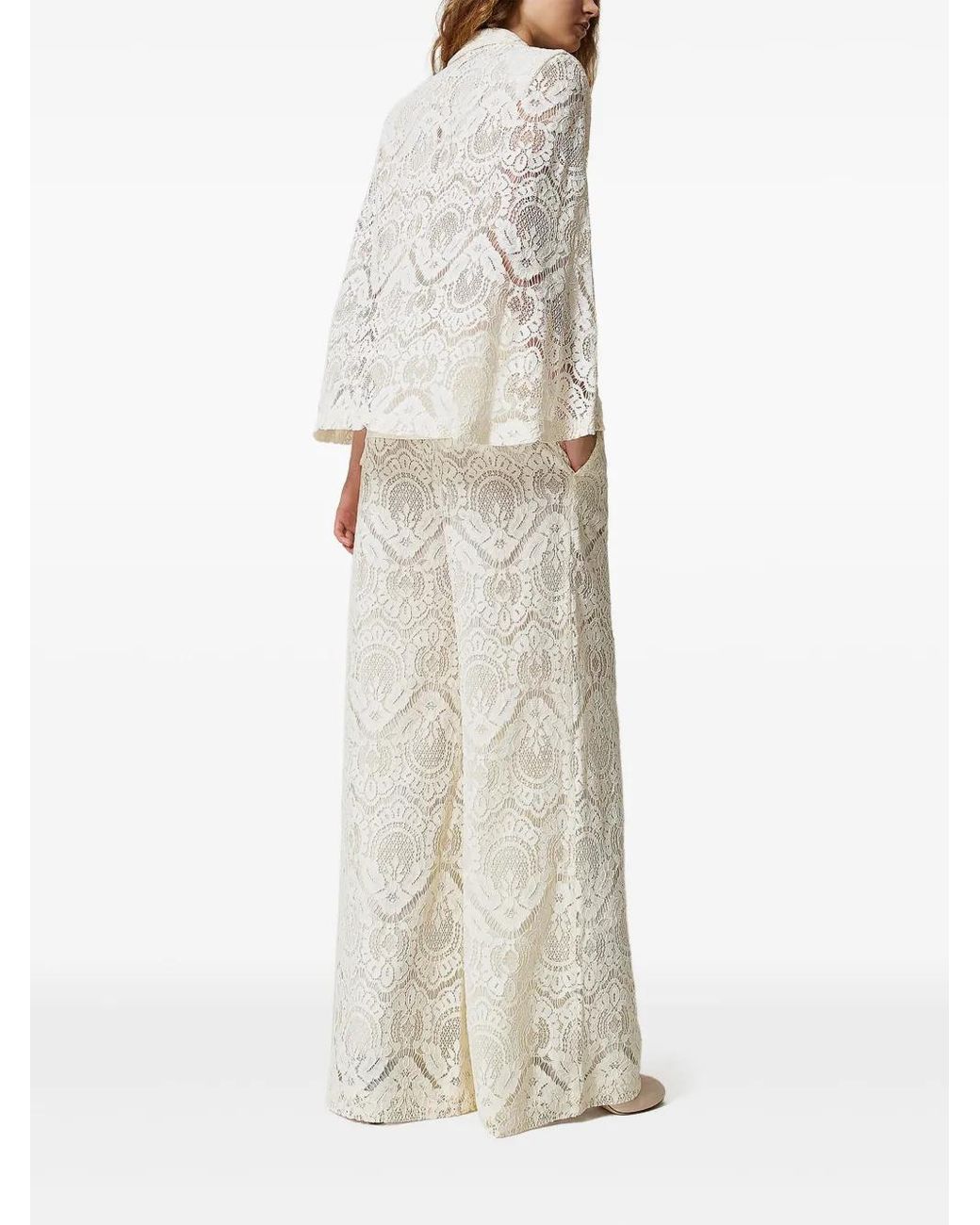Twinset White Lace Trousers